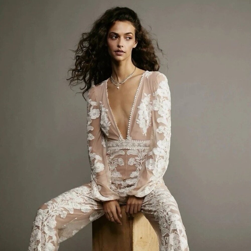 For Love and Lemons / Free People brand new lace Temecula jumpsuit !